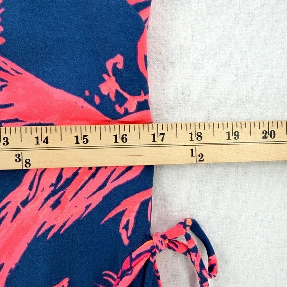 LILLY PULITZER Donna Romper Women 4 Indigo Night Caw Blue Pink Parrot Sleeveless - Picture 13 of 16